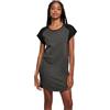 Urban Classics Ladies Contrast Raglan Tee Dress Donna Miniabito Nero/Grigio S