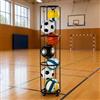 Relaxdays Carrello Porta palloni, Metallo, A x P: 148,5 x 33 cm, 4 Ruote (2 con Freno), per Calcio e Basket, Nero