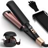 UKLISS Ferro Ondulato, Pro Mini Ferro Ondulato Per Capelli, Display LCD [120 - 210 ℃], Leggero Ferroso Per Capelli, Adatto Per Principianti Per Capelli Ondulati, Con Guanti E Custodia
