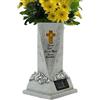 Generic Cimitero - Vaso per tomba solare, statua decorativa con luce, vasi con spiedino per fiori freschi o artificiali, lampada solare per giardino, prato, cortile Memorial