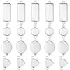 Beebeecraft 40 Pezzo 4 connettori Cabochon di Stile Diverso Connettore per Ciondolo Rotondo/Ovale/A Cuore/Rettangolare in Acciaio Inossidabile Base per Charm con Doppio Anello per Collane e Creazione