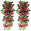 Elecxlink Bougainvillea artificiale da appendere, resistente ai raggi UV, in plastica, per interni ed esterni, giardino, portico, grondaia, decorazione da parete per matrimoni