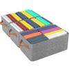 DIGZ 3 Pezzi Organizer Armadio Cassettiera per Jeans Organizer per cassetti impilabile e robusto Contenitori per armadio salvaspazio più spessi Scatole Portaoggetti Telaio in acciaio inossidabile, Grigio