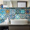 RE-COVERTILES - Adesivi Piastrelle Cucina Bagno Mattonelle adesive in PVC Impermeabili Antigraffio Stickers Decorazione Parete Cementine Peel and Stick - Modello 36 Pz 10x10 cm PS00185 Made in Italy