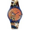 Swatch MIRO'S WOMEN & BIRD IN THE MOONLIGHT SO29Z136 Blu, blu, Blu, Moderno