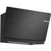 Bosch DWJ91LT60, serie 8, cappa aspirante intelligente, 90 cm, vetro trasparente nero, stampa estremamente silenziosa, made in Germany, controllo su piano cottura, temperatura colore regolabile,