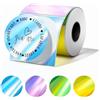 Phomemo Etichette a cerchio rotondo M110 M108 M100 M120 M200 M220 M221, etichette termiche per prezzo, nome, indirizzo, logo, codice a barre, 50 mm x 50 mm, olografico (140 etichette, 1 rotolo)