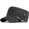 CHENNUO Army Cap Army - Berretto da baseball da uomo, piatto, stile militare, per lo sport e le escursioni, Nero/1, 56/60 cm