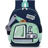 YAMEIZE Zaino Asilo Bimbo per Ragazzi Bambini Bambino Zaino Piccolo Carino Zainetto Asilo Prescolare Scuola Materna Sacchetto Esterna da Viaggiare Gita per 3-6 anni (Blu Scuro)