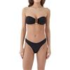 Lovelegis Bikini Mare Donna Costume da Bagno Due Pezzi Piscina Spiaggia Ragazza Sexy Vita Alta SGAMBATO Reggiseno Fascia Imbottito (IT, Testo, L, Regular, Regular, Nero)