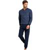 Il Granchio Pigiama Uomo Invernale in Caldo Jacquard - Pigiama Uomo Felpato - Pigiama Uomo Invernale Felpato Effetto Lana (2075 Jeans, XXL)