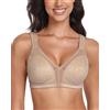 Lemorosy Reggiseno Minimizer Donna Coppe Piene Senza Ferretto | Non Imbottite Taglie Forti Comodo per uso quotidiano Tenuta forte e sostegno sicuro tutto il giorno Spalline larghe