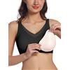 Evobliss Reggiseni per Mastectomia da Donna con Tasche, Reggiseno per Tutti i Giorni per Post Intervento Chirurgico, 1 Paio di Imbottiture Rimovibili per Il Petto, Nero, M