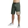 THE PEOPLE REP. Pantaloncini da uomo, moderni, per il tempo libero, in tela di cotone, Verde militare/beige, 3XL