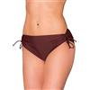 Aquarti Slip Costume Donna con Laccetti - Slip Bikini Donna Regolabile con Arricciatura, Marrone Cioccolato, 44