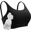 momcozy Reggiseno Allattamento,Reggiseno Regolabile a Mani Libere per Tiralatte per Sostenere Le Pompe e Allattare,Estrazione e Allattamento in Uno, Nero,M