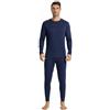 BEGIANT Set termico da uomo, a maniche lunghe e pantaloni caldi, sottoveste traspirante e base per sci, sport, autunno/inverno, Blu marino, XXXL