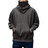 Mymyguoe Maglione a collo alto da uomo con cappuccio Ninja Streetwear Loose Fit Inverno Maglione Caldo Vintage Felpa con cappuccio Punk Hoody Gothic Hip Hop Felpa con cappuccio