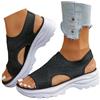 POIUIYQA Sandali Ortopedici Donna Estive con Zeppa Scarpe Per Fascite Plantare Comodi Eleganti Sandalo Mesh Antiscivolo Lavabili Scarpe Estivo Morbida Punta Aperta Ciabatte Ortopediche Leggero Sportivi