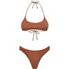 F**K Bikini Donna Top Regolabile con Slip Culotte Fissa Arancione SW1102-OR