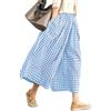 Rapbin Pantaloni da donna estivi 5,146 cm cotone con elastico in vita, a quadri, pantaloni casual e leggeri