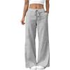 Generic Pantaloni a palazzo da donna in lino a righe con elastico in vita, pantaloni estivi larghi a gamba dritta con coulisse pantaloni casual larghi per vacanze traspiranti lounge spiaggia pantaloni con