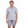 Henry Terre Pigiama da uomo con pantaloncini e maglietta a maniche corte Karl, taglie 3XL-5XL, taglie forti, in cotone, con bottoni, grigio chiaro, 5XL