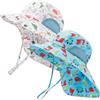 MASOCIO Cappello Neonato Bambino con Copricollo 2 Pezzi Cappellino Pescatore Bimbo 1 2 Anni Estivo Sole Mare Anti UV Spiaggia 9 12 18 Cappello età 6-24 Mesi Multicolore 1