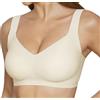Memoryee Jelly Reggiseni per Donna Taglie Forti Senza Ferretto Senza Cuciture Push Up Coppa Intera Imbottito Effetto Minimizer Comodo e Supportivo Bralette per T Shirt Bianco Crema XXL