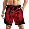 Generic Pantaloncini da Bagno Japanese Samurai Printed Costume Uomo Mare Uomo Costume da Bagno con Tasche Inclinate Shorts da Spiaggia per attività Sportive Surf Vacanze L