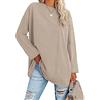 Famulily Women's Basic Long Sleeve Cotton T Shirts Solid Color Comfy V Neck Loose Tunic Tee Shirts Tops