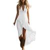Generic Abito Vintage con Scollo a V e Senza Maniche da Donna Retro Western Country Abiti Bohémien Chic Abito da Festival Spiaggia Taglia Grande Gotico Gonna per Travestito Hippie Costume da Cowgirl, bianco