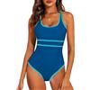 Rayson Costume da Bagno Intero Donna Scollo a U Sportivo Costumi da Mare Interi Imbottito Reggiseno Un Pezzo Push Up Beachwear(Blu,M)