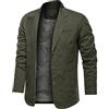 Darringls Giacca da uomo taglie forti, blazer in cotone chino, per il tempo libero, autunno, giacca da uomo, per attività all'aria aperta, 3 bottoni, sportiva, da uomo, per matrimonio, business,