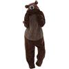 Generic Tuta da adulto a forma di animale, tuta intera in pile da uomo, tuta da salotto con cappuccio con orecchie, comoda tutina con cappuccio, abbigliamento da notte, Marrone, XXL
