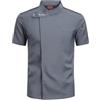 Generico Giacca da Chef Manica Corta Traspirante con Rete - Casacca da Cuoco per Uomo Donna, Uniforme da Cucina per Ristorante Pasticceria Catering, Divisia Unisex Lavoro(Gray,XL)