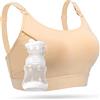 momcozy Reggiseno Allattamento,Reggiseno Regolabile a Mani Libere per Tiralatte per Sostenere Le Pompe e Allattare,Estrazione e Allattamento in Uno, Beige, XL