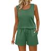 Generico Completi Donna Completi Donna Con Pantaloncini Collo Alto Monospalla Eleganti Ventilato Set Casual Estivo Tuta Completa Vestito Curvy Ideale Per L'Estate