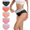 wirarpa Slip Elasticizzato Mutande Donna Cotone Vita Alta Pacco 5 XS