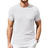 COOFANDY Maglietta Uomo a Maniche Corte in Maglia Camicia Estiva a Taglio Regular per Uomini Bianco XL
