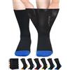 ZFSOCK Calzini per Diabetici Uomo e Donna: Calze in Cotone con Bordo Confortevole Extra Larghi senza Elastico e senza Cuciture per Caviglie Piedi Gonfi Donne Incinte - 6 Paia Nero e Colorato 47-49