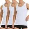 Falechay Canottiera Uomo Pacco da 3 100% Cotone Canotta Bianco M