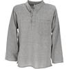 GURU SHOP, Camicia da Pesca Nepal, Camicia Hippie Goa, Camicia Yoga, Camicia Casual, Grigio, Cotone, Dimensione Indumenti:L, Camicie