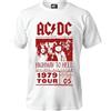 Stone Kids AC/DC Highway to Hell 1979 Tour Maglietta da uomo, licenza ufficiale, stile rock, vintage, cotone di alta qualità, bianco, XS-XXL