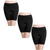 wirarpa Pantaloncini Sottogonna Boxer Donna Cotone Vita Alta Mutande Shorts Elasticizzati Pacco da 3 Nero Taglia S