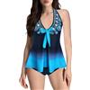 Generico Costume da Bagno Intero Donna Taglie Forti Tankini Push Up Modello 2024 Design Elegante Scollo A V Top con Pantaloncini per Spiaggia Mare Piscina Estate Beachwear