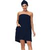 Verve Jelly Asciugamano da Bagno per Donna per Doccia termale Accappatoio Regolabile Asciugamano da Bagno Senza Spalline Accappatoio Morbido in Microfibra Avvolgere con Turbante per Capelli