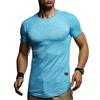 Leif Nelson LN8311 - Maglietta estiva a maniche corte da uomo, girocollo, slim fit, in cotone, colore: bianco, nero, turchese, XXL