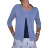 Fantasy Cardigan Spolverino Corto Coprispalle Giacchetto Bolerò Filo Viscosa Leggero Manica 3/4 Semplice Ragazza Donna