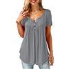 Bequemer Laden Donna Estate Camicia Manica Corta T Shirt Bottone Top Blusa
